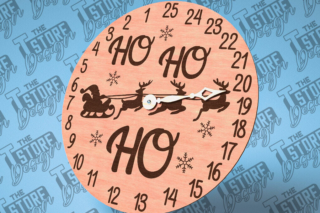 Intra απο ξύλο plywood 3mm-4mm πάχος Χριστουγεννιάτικη Αντίστροφη μέτρηση με Design Δίασταση 15x15 cm INTRAFABR-79767219