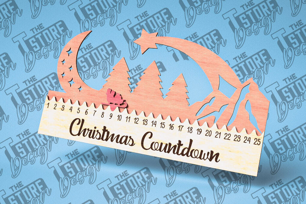 Intra απο ξύλο plywood 3mm-4mm πάχος Χριστουγεννιάτικη Αντίστροφη μέτρηση με Design Δίασταση 15x15 cm INTRAFABR-79767320