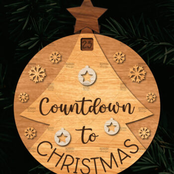 Intra απο ξύλο plywood 3mm-4mm πάχος Χριστουγεννιάτικο στολίδι αντίστροφης μέτρησης Δίασταση 8x8 cm INTRAFABR-107492240 - Image 1