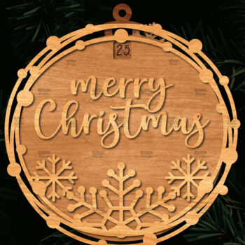 Intra απο ξύλο plywood 3mm-4mm πάχος Χριστουγεννιάτικο στολίδι αντίστροφης μέτρησης Δίασταση 8x8 cm INTRAFABR-107492266 - Image 1
