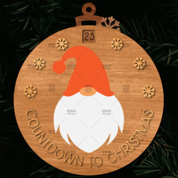 Intra απο ξύλο plywood 3mm-4mm πάχος Χριστουγεννιάτικο στολίδι αντίστροφης μέτρησης Δίασταση 8x8 cm INTRAFABR-107492292 - Image 1