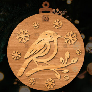 Intra απο ξύλο plywood 3mm-4mm πάχος Χριστουγεννιάτικο στολίδι αντίστροφης μέτρησης Δίασταση 8x8 cm INTRAFABR-107491870 - Image 1