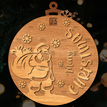 Intra απο ξύλο plywood 3mm-4mm πάχος Χριστουγεννιάτικο στολίδι αντίστροφης μέτρησης Δίασταση 8x8 cm INTRAFABR-107491970 - Image 1