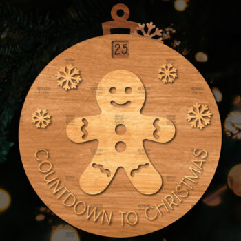 Intra απο ξύλο plywood 3mm-4mm πάχος Χριστουγεννιάτικο στολίδι αντίστροφης μέτρησης Δίασταση 8x8 cm INTRAFABR-107492109 - Image 1