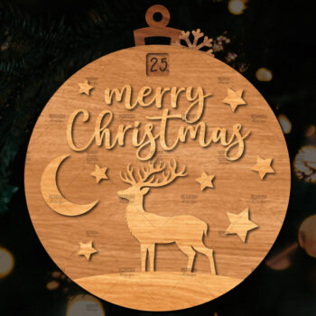 Intra απο ξύλο plywood 3mm-4mm πάχος Χριστουγεννιάτικο στολίδι αντίστροφης μέτρησης Δίασταση 8x8 cm INTRAFABR-107492201 - Image 1