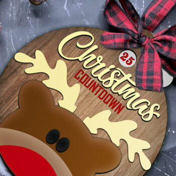 Intra απο ξύλο plywood 3mm-4mm πάχος Χριστουγεννιάτικο στολίδι αντίστροφης μέτρησης Δίασταση 8x8 cm INTRAFABR-119507289 - Image 1