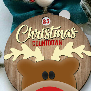 Intra απο ξύλο plywood 3mm-4mm πάχος Χριστουγεννιάτικο στολίδι αντίστροφης μέτρησης Δίασταση 8x8 cm INTRAFABR-119507289 - Image 2