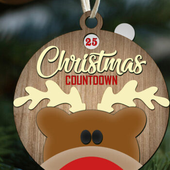 Intra απο ξύλο plywood 3mm-4mm πάχος Χριστουγεννιάτικο στολίδι αντίστροφης μέτρησης Δίασταση 8x8 cm INTRAFABR-119507289 - Image 3