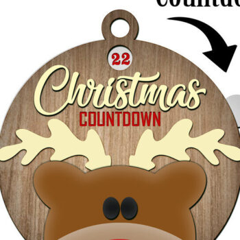 Intra απο ξύλο plywood 3mm-4mm πάχος Χριστουγεννιάτικο στολίδι αντίστροφης μέτρησης Δίασταση 8x8 cm INTRAFABR-119507289 - Image 4