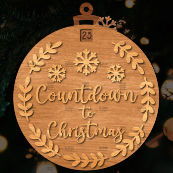 Intra απο ξύλο plywood 3mm-4mm πάχος Χριστουγεννιάτικο στολίδι αντίστροφης μέτρησης Δίασταση 8x8 cm INTRAFABR-107491835 - Image 1