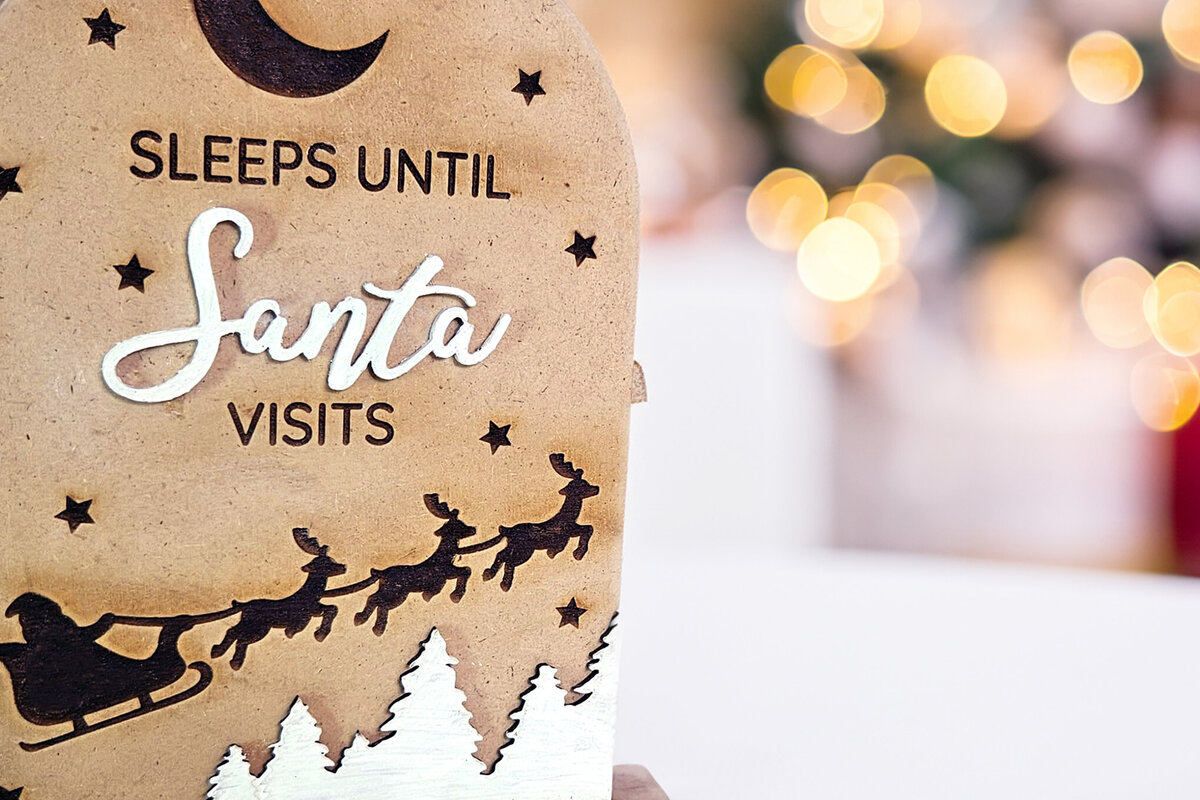 Intra απο ξύλο plywood 3mm-4mm πάχος Χριστουγεννιάτικη αντίστροφη μέτρηση συρόμενη Δίασταση 15x15 cm INTRAFABR-110300517