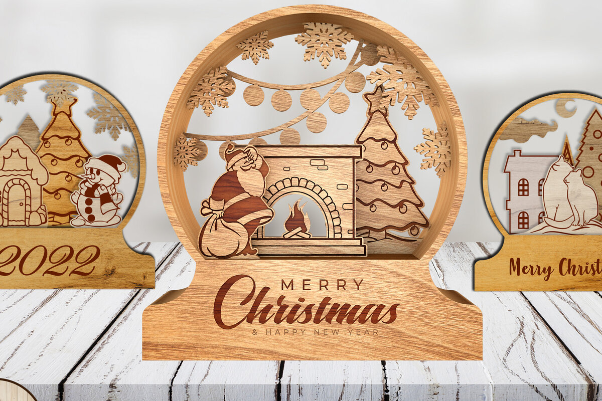 Intra απο ξύλο plywood 3mm-4mm πάχος Χριστουγεννιάτικες Κρυστάλλινες Μπάλες Δίασταση 4x4 cm INTRAFABR-19337043