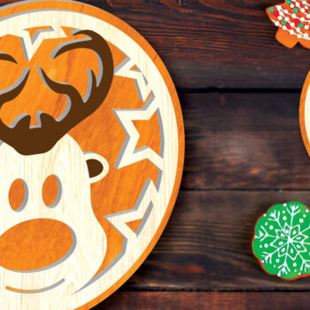 Intra απο ξύλο plywood 3mm-4mm πάχος Christmas Cup Coaster Cut  Δίασταση 15x15 cm INTRAFABR-108042423 - Image 1