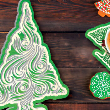 Intra απο ξύλο plywood 3mm-4mm πάχος Christmas Cup Coaster Cut  Δίασταση 15x15 cm INTRAFABR-108042287 - Image 1