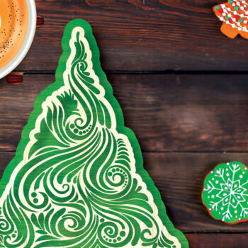 Intra απο ξύλο plywood 3mm-4mm πάχος Christmas Cup Coaster Cut  Δίασταση 15x15 cm INTRAFABR-108042287 - Image 2