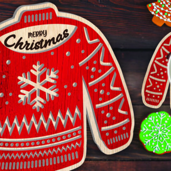 Intra απο ξύλο plywood 3mm-4mm πάχος Christmas Cup Coaster Cut  Δίασταση 15x15 cm INTRAFABR-107978186 - Image 1