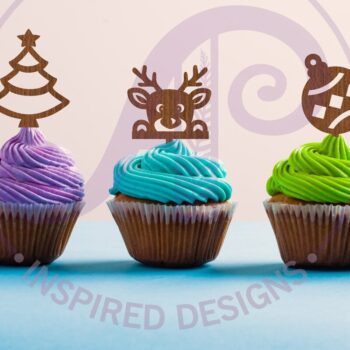 Intra απο ξύλο plywood 3mm-4mm πάχος Χριστουγεννιάτικα Cupcake , 12 Σχέδια SV Δίασταση 15x15 cm INTRAFABR-95430832 - Image 1