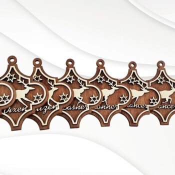 Intra απο ξύλο plywood 3mm-4mm πάχος Χριστουγεννιάτικη διακόσμηση,  Santa Deers Δίασταση 15x15 cm INTRAFABR-77879331 - Image 9