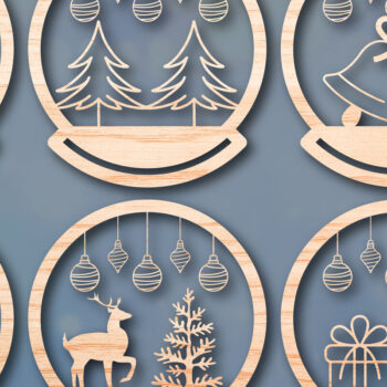 Intra απο ξύλο plywood 3mm-4mm πάχος Χριστουγεννιάτικο ντεκόρ Cut  Δίασταση 25x25 cm INTRAFABR-49651785 - Image 1