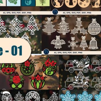 Intra απο ξύλο plywood 3mm-4mm πάχος Χριστουγεννιάτικο ντεκόρ Mini Crafts -1 Δίασταση 15x15 cm INTRAFABR-36890526 - Image 1