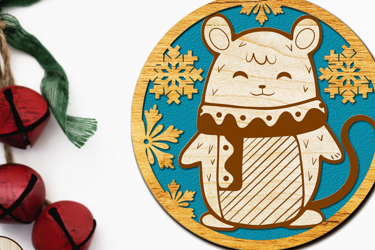 Intra απο ξύλο plywood 3mm-4mm πάχος Χριστουγεννιάτικη διακόσμηση Ζώο στολίδι Δίασταση 4x4 cm INTRAFABR-83797030