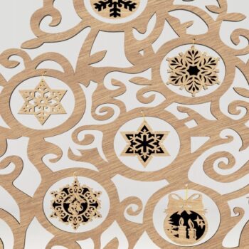 Intra απο ξύλο plywood 3mm-4mm πάχος Χριστουγεννιάτικη διακόσμηση Χριστουγεννιάτικο δέντρο Δίασταση 15x15 cm INTRAFABR-113818992 - Image 8
