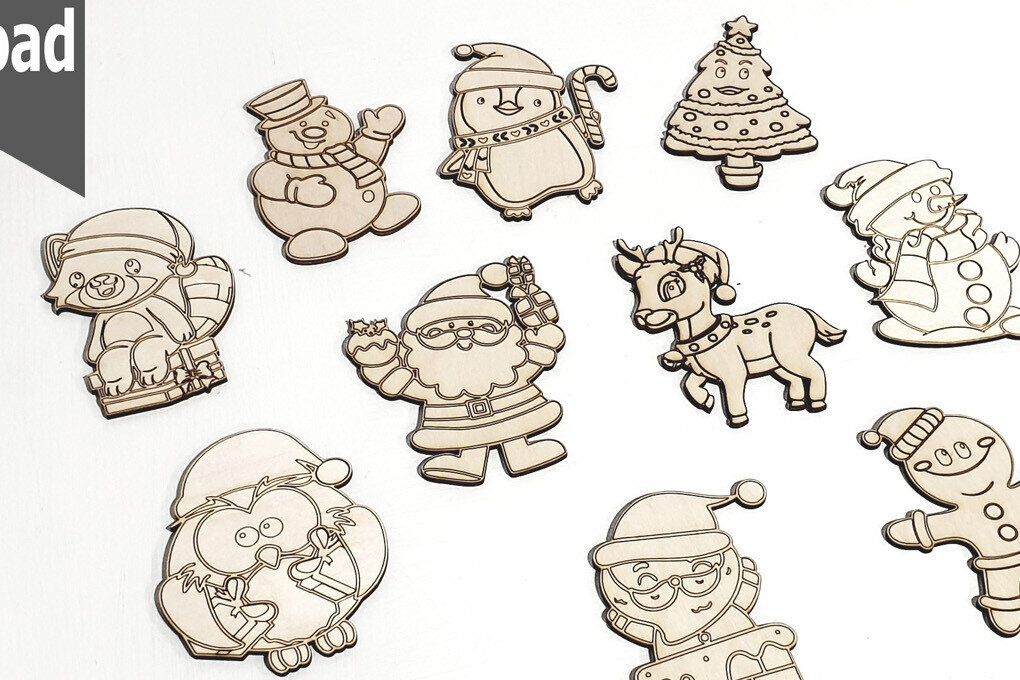 Intra απο ξύλο plywood 3mm-4mm πάχος Χριστουγεννιάτικη διακόσμηση χρωματισμός Δίασταση 30x20 cm INTRAFABR-90465035