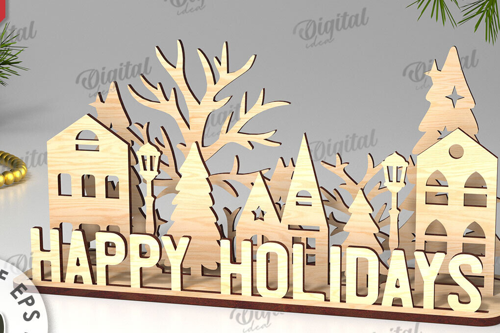 Intra απο ξύλο plywood 3mm-4mm πάχος Χριστουγεννιάτικη διακόσμηση σχέδιο κοπής με λέιζερ Δίασταση 15x15 cm INTRAFABR-109660720