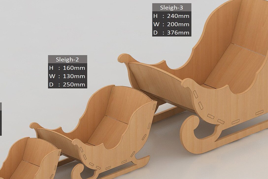 Intra απο ξύλο plywood 3mm-4mm πάχος Χριστουγεννιάτικη διακόσμηση έλκηθρα Σχεδιασμός δώρο Δίασταση 30x20 cm INTRAFABR-41864267 - Image 1