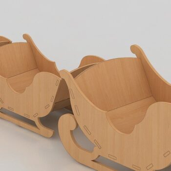 Intra απο ξύλο plywood 3mm-4mm πάχος Χριστουγεννιάτικη διακόσμηση έλκηθρα Σχεδιασμός δώρο Δίασταση 30x20 cm INTRAFABR-41864267 - Image 2