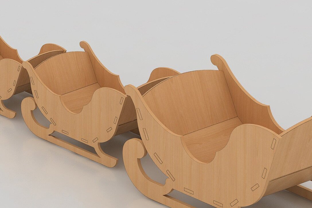 Intra απο ξύλο plywood 3mm-4mm πάχος Χριστουγεννιάτικη διακόσμηση έλκηθρα Σχεδιασμός δώρο Δίασταση 30x20 cm INTRAFABR-41864267 - Image 2