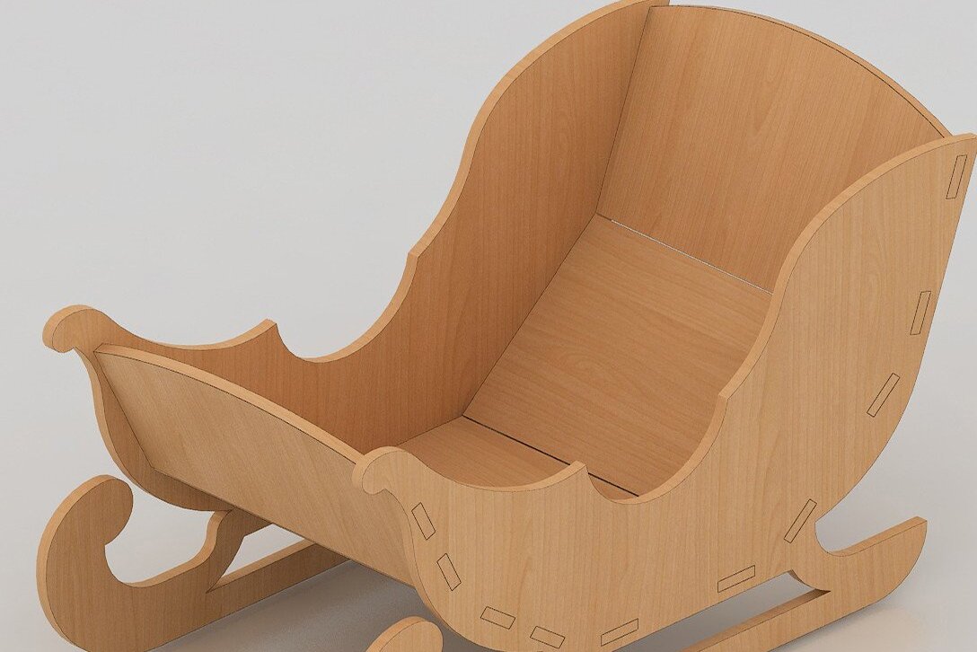 Intra απο ξύλο plywood 3mm-4mm πάχος Χριστουγεννιάτικη διακόσμηση έλκηθρα Σχεδιασμός δώρο Δίασταση 30x20 cm INTRAFABR-41864267 - Image 4