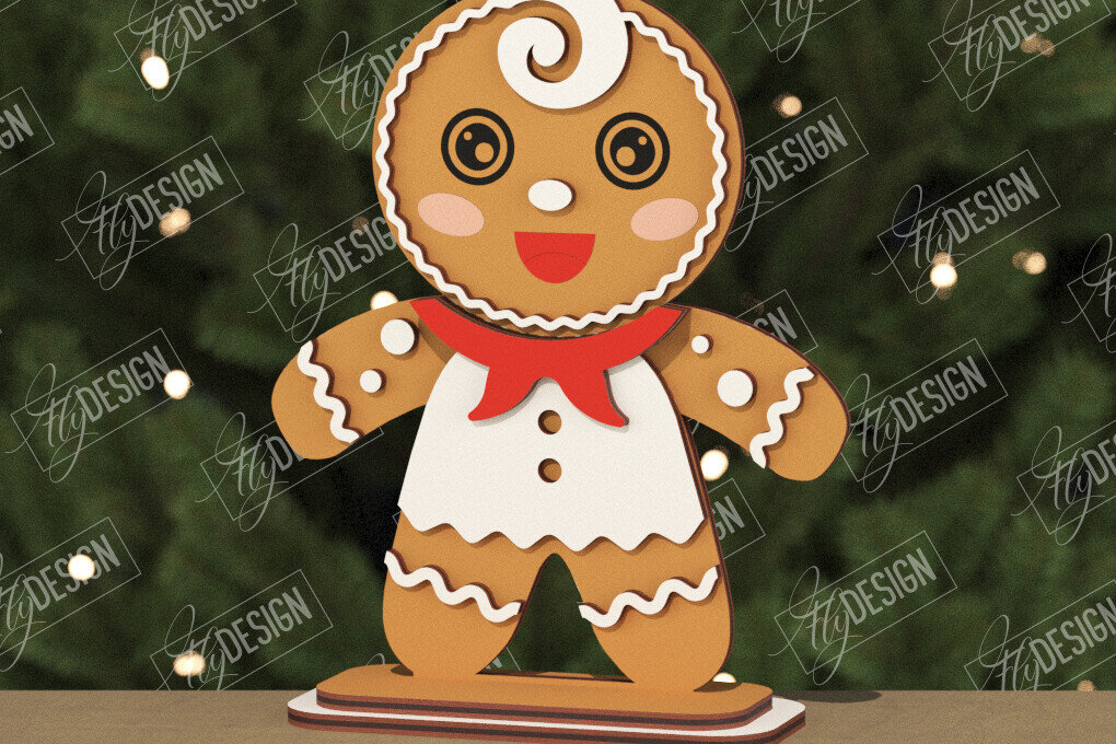 Intra απο ξύλο plywood 3mm-4mm πάχος Χριστουγεννιάτικα στολίδια | Gingerbread |CNC Δίασταση 8x8 cm INTRAFABR-106662504