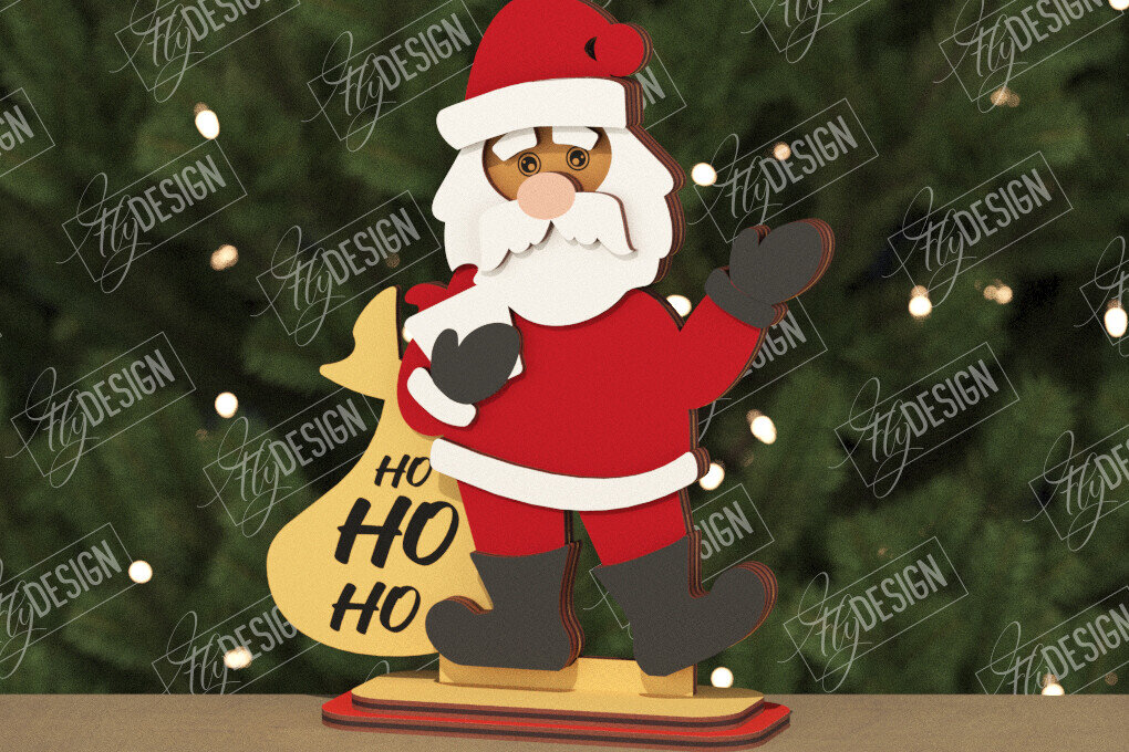 Intra απο ξύλο plywood 3mm-4mm πάχος Χριστουγεννιάτικα στολίδια | Άγιος Βασίλης |CNC Δίασταση 8x8 cm INTRAFABR-106662674