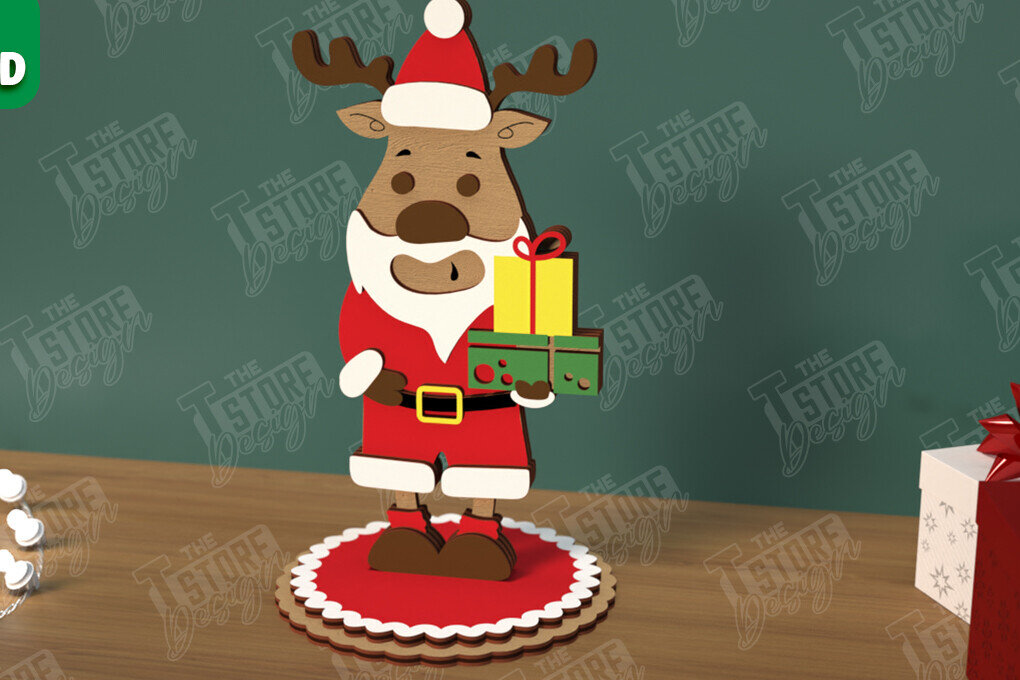 Intra απο ξύλο plywood 3mm-4mm πάχος Χριστουγεννιάτικα στολίδια | Επιτραπέζιο ειδώλιο Δίασταση 8x8 cm INTRAFABR-106886380