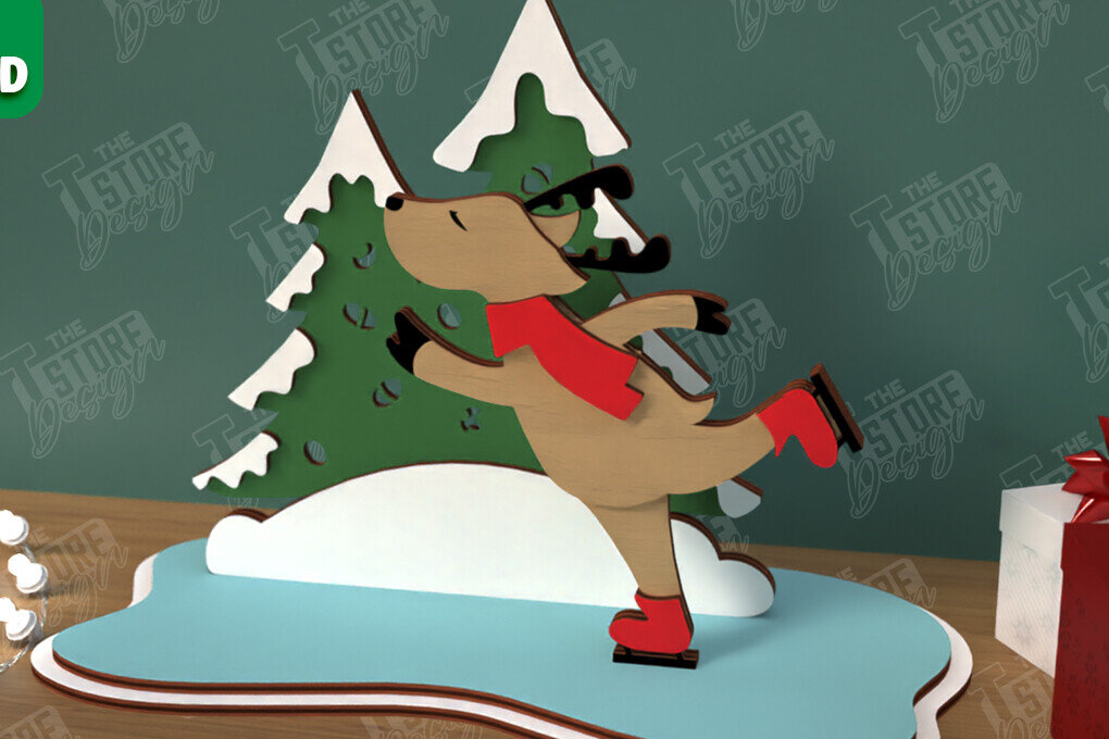 Intra απο ξύλο plywood 3mm-4mm πάχος Χριστουγεννιάτικα στολίδια | Επιτραπέζιο ειδώλιο Δίασταση 8x8 cm INTRAFABR-106886374