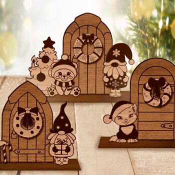 Intra απο ξύλο plywood 3mm-4mm πάχος Χριστουγεννιάτικο Διακοσμητικό Πορτών, Στολίδι Δίασταση 2x2 cm INTRAFABR-85928009 - Image 1