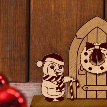 Intra απο ξύλο plywood 3mm-4mm πάχος Χριστουγεννιάτικο Διακοσμητικό Πορτών, Στολίδι Δίασταση 2x2 cm INTRAFABR-85928009 - Image 2