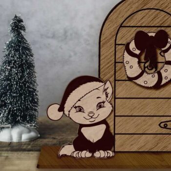 Intra απο ξύλο plywood 3mm-4mm πάχος Χριστουγεννιάτικο Διακοσμητικό Πορτών, Στολίδι Δίασταση 2x2 cm INTRAFABR-85928009 - Image 3