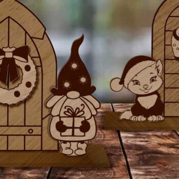 Intra απο ξύλο plywood 3mm-4mm πάχος Χριστουγεννιάτικο Διακοσμητικό Πορτών, Στολίδι Δίασταση 2x2 cm INTRAFABR-85928009 - Image 4