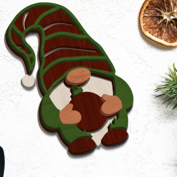Intra απο ξύλο plywood 3mm-4mm πάχος Χριστουγεννιάτικο Διακοσμητικό Gnome, κομμένα Δίασταση 4x4 cm INTRAFABR-84844902 - Image 1