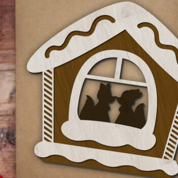 Intra απο ξύλο plywood 3mm-4mm πάχος Χριστουγεννιάτικο διακοσμητικό σπίτι, κομμένο πρότυπο Δίασταση 4x4 cm INTRAFABR-84939663 - Image 2