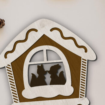 Intra απο ξύλο plywood 3mm-4mm πάχος Χριστουγεννιάτικο διακοσμητικό σπίτι, κομμένο πρότυπο Δίασταση 4x4 cm INTRAFABR-84939663 - Image 3