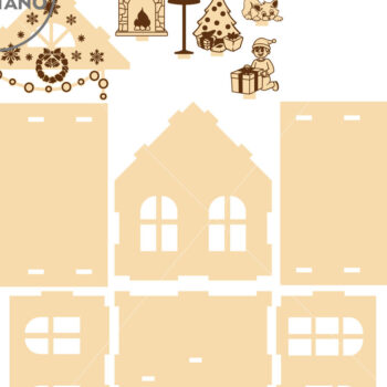 Intra απο ξύλο plywood 3mm-4mm πάχος ΧΡΙΣΤΟΥΓΕΝΝΙΑΤΙΚΟ ΔΙΑΚΟΣΜΗΤΙΚΟ ΣΠΙΤΙ, Διακόσμηση σπιτιού Δίασταση 3x3 cm INTRAFABR-84944419 - Image 6