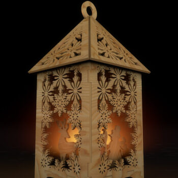 Intra απο ξύλο plywood 3mm-4mm πάχος Χριστουγεννιάτικο Διακοσμητικό Ξύλο Φαναράκι Δίασταση 15x15 cm INTRAFABR-108996685 - Image 3