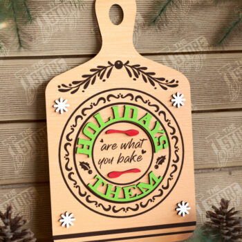 Intra απο ξύλο plywood 3mm-4mm πάχος Χριστουγεννιάτικο Διακοσμητικό Μίνι Κοπτικό Πίνακας Δίασταση 40x40 cm INTRAFABR-108900522 - Image 1