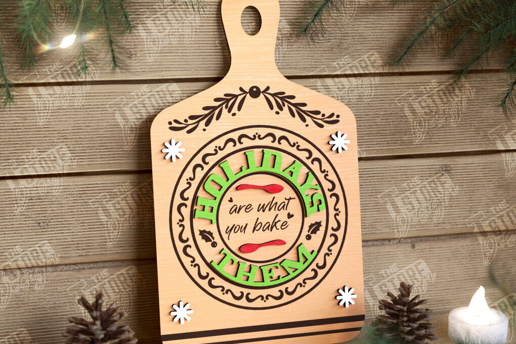 Intra απο ξύλο plywood 3mm-4mm πάχος Χριστουγεννιάτικο Διακοσμητικό Μίνι Κοπτικό Πίνακας Δίασταση 40x40 cm INTRAFABR-108900522