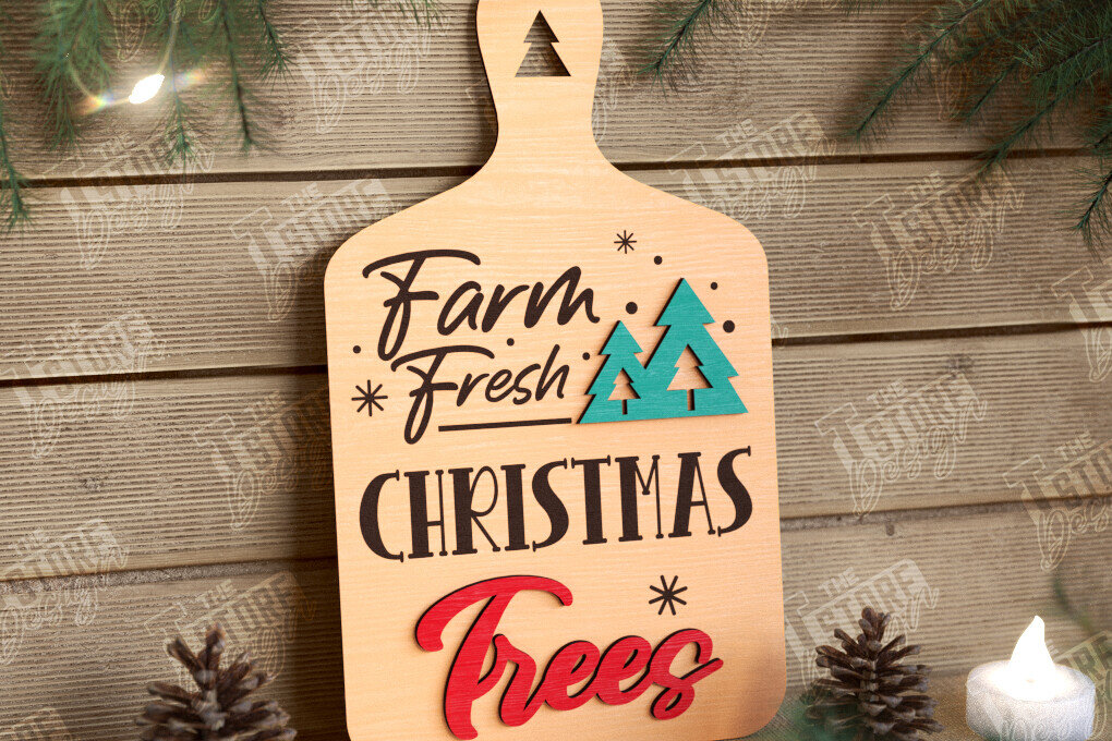 Intra απο ξύλο plywood 3mm-4mm πάχος Χριστουγεννιάτικο Διακοσμητικό Μίνι Κοπτικό Πίνακας Δίασταση 40x40 cm INTRAFABR-108900541