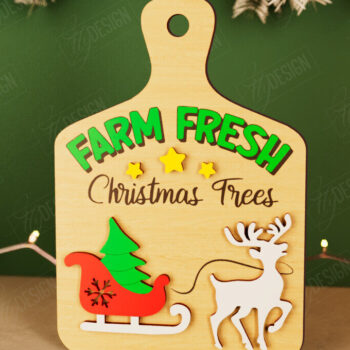 Intra απο ξύλο plywood 3mm-4mm πάχος Χριστουγεννιάτικο Διακοσμητικό Μίνι Κοπτικό Πίνακας Δίασταση 40x40 cm INTRAFABR-111663739 - Image 1