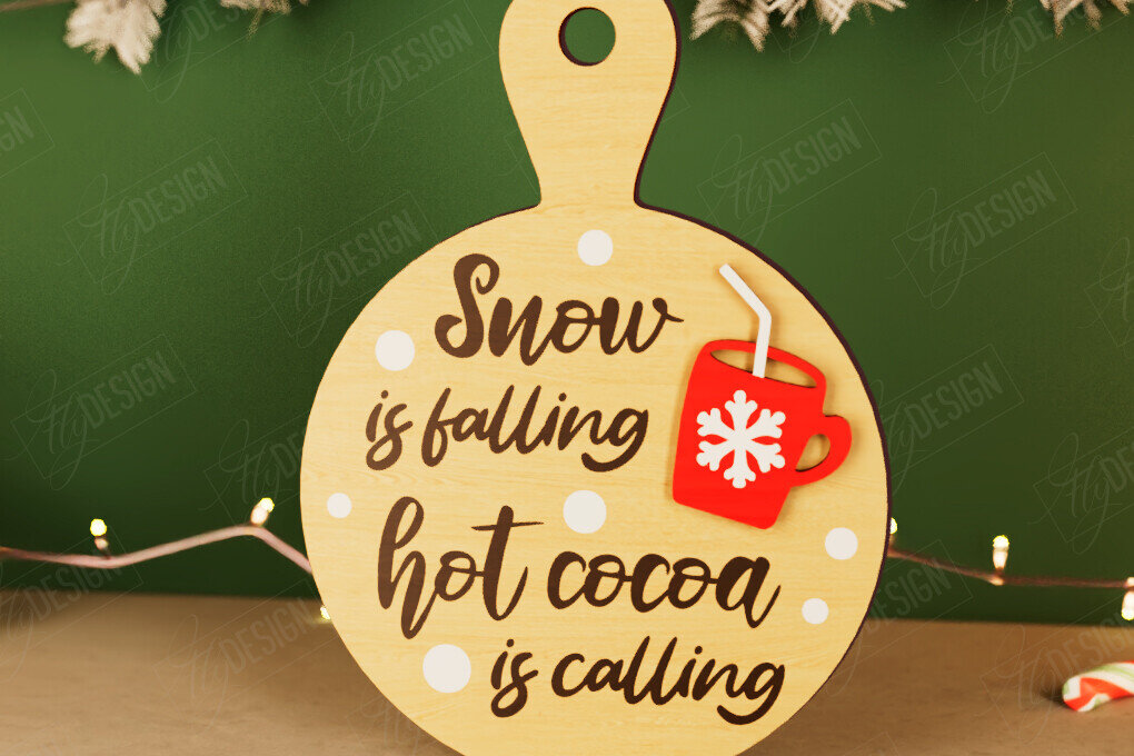 Intra απο ξύλο plywood 3mm-4mm πάχος Χριστουγεννιάτικο Διακοσμητικό Μίνι Κοπτικό Πίνακας Δίασταση 40x40 cm INTRAFABR-111663749